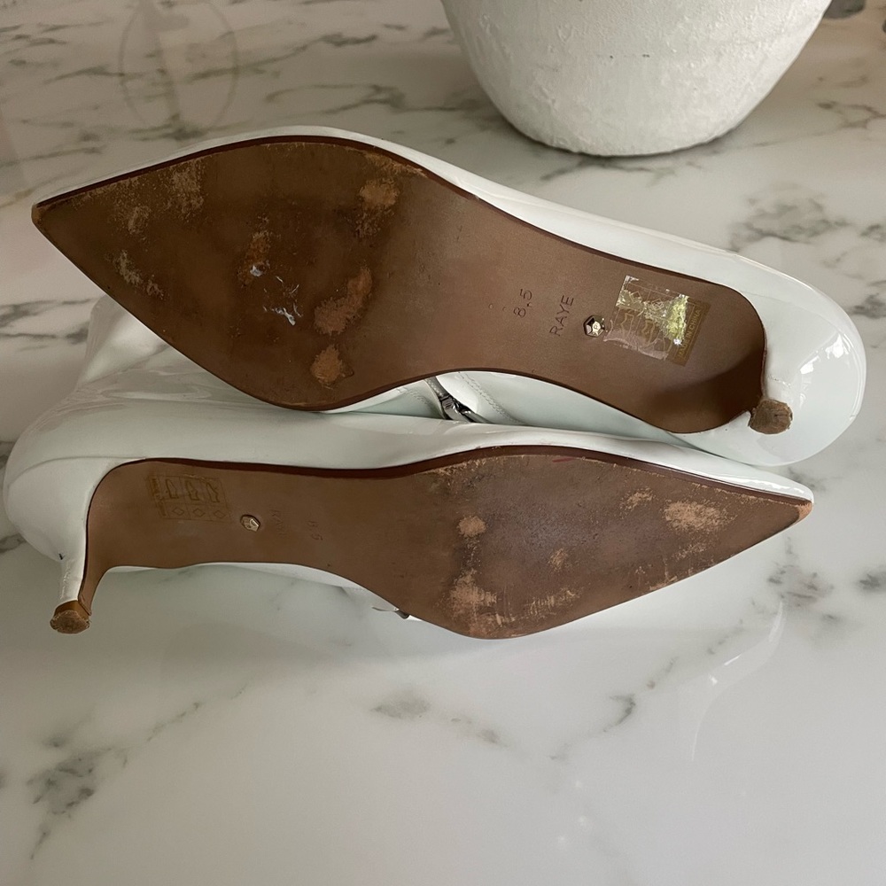 White Patent Leather Ankle Booties - Picture 5 of 7